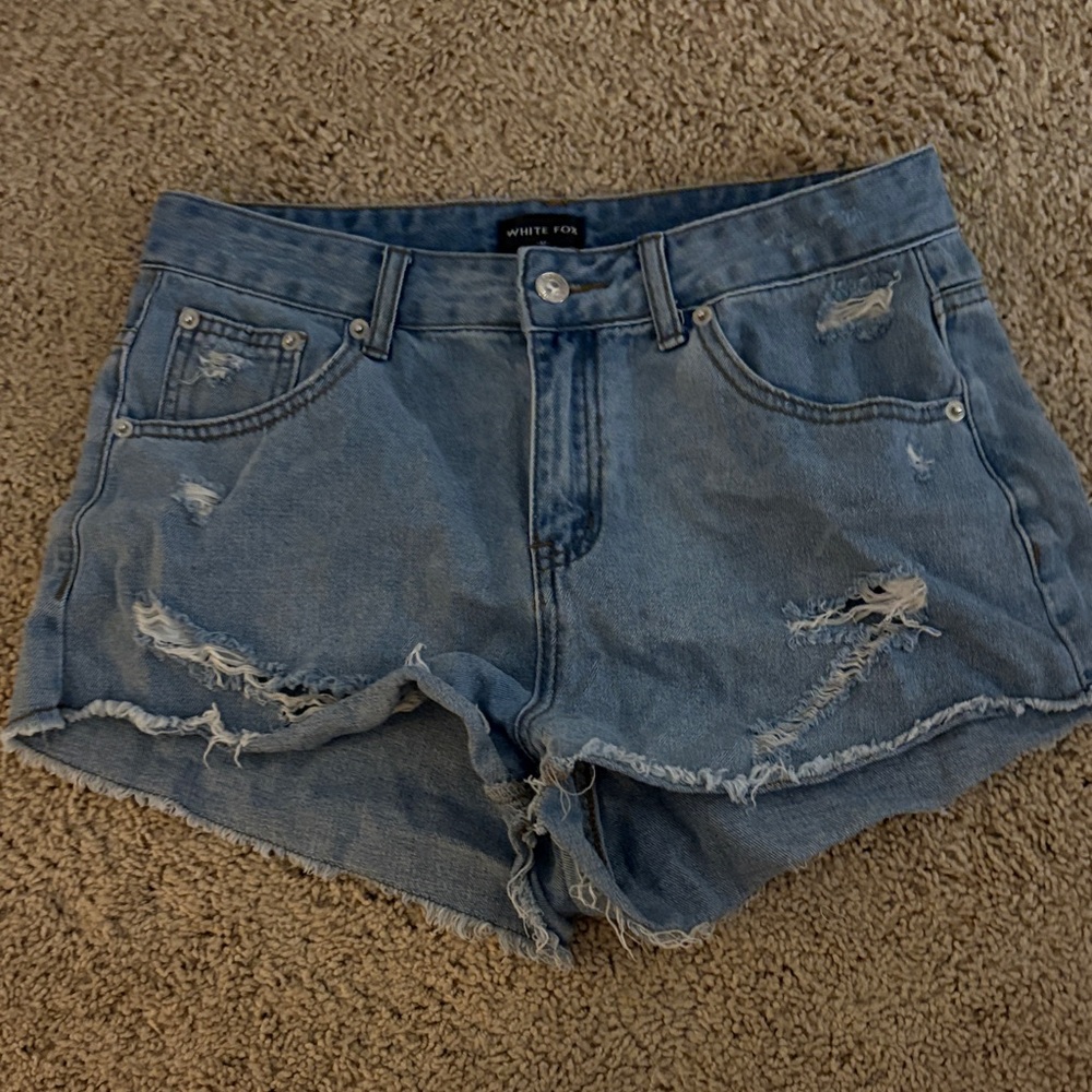 White Fox Boutique Light Blue Jean Shorts